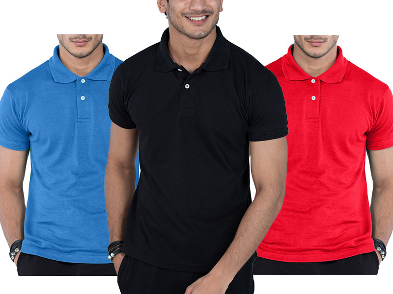 Pack of 3 High Quality Polo Shirts of Your Color Choice