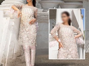 Heavy Embroidered Net Party Dress with Embroidered Net Dupatta Price in Pakistan