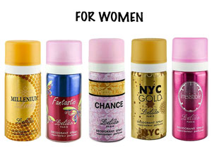 Pack of 5 Lelido Paris Deodorants for Women Price in Pakistan