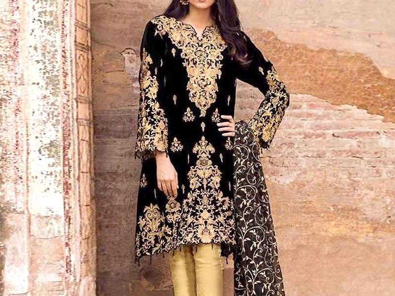Heavy Embroidered Fancy Linen Dress with Embroidered Bamber Chiffon Dupatta Price in Pakistan