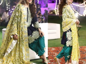 Handwork Embroidered Chiffon Wedding Dress Price in Pakistan