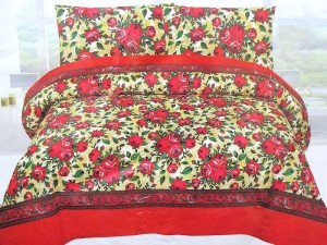 King Size Crystal Cotton Bed Sheet with 2 Pillow Covers Price in Pakistan