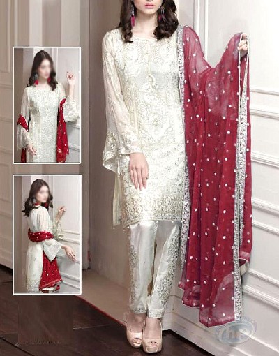 Heavy Embroidered Chiffon Wedding Dress Price in Pakistan