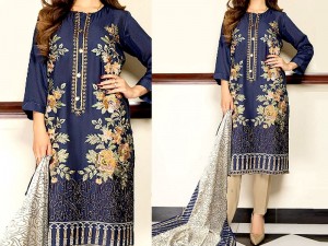 Heavy Full Front Embroidered Lawn Suit with Chiffon Dupatta Price in Pakistan