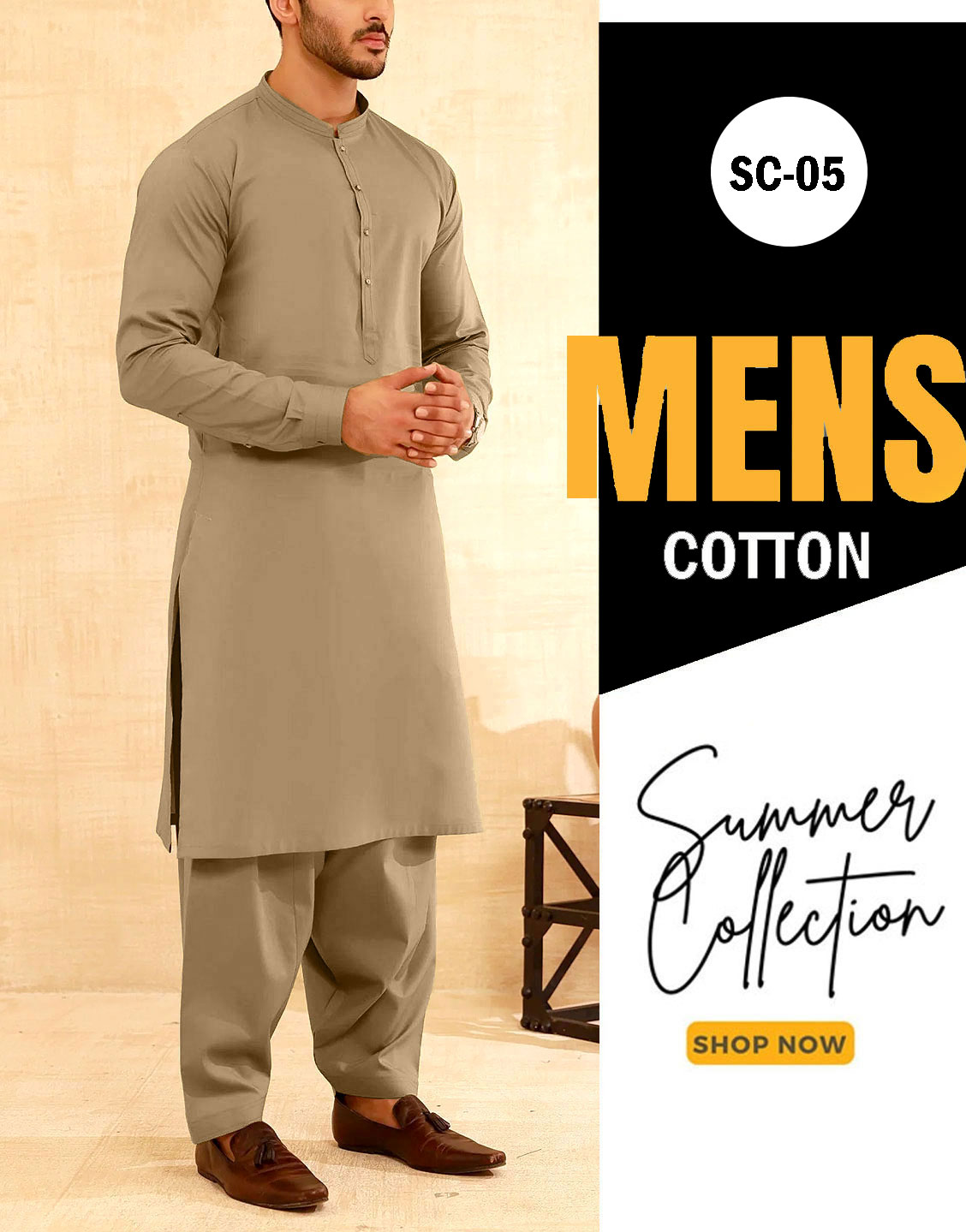 IB Swiss Fashion Soft Egyptian Cotton Unstitched Men's Shalwar Kameez Price in Pakistan