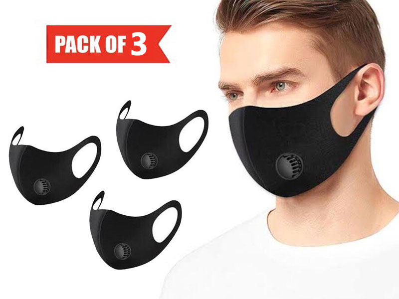 Pack of 3 Reusable Sports Face Masks with Filter Price in Pakistan