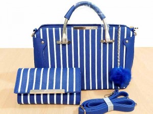 2-Pcs Luxury Women's Handbags - Blue Price in Pakistan