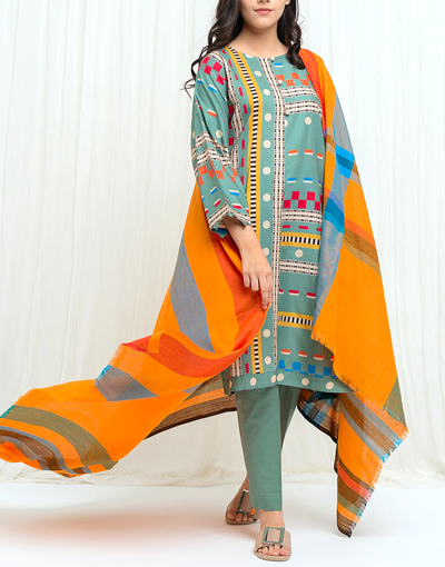 Digital Print Airjet Lawn Dress with Digital Lawn Dupatta Price in Pakistan