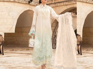 Luxury Schiffli Embroidered Lawn Dress 2021 with Chiffon Dupatta Price in Pakistan