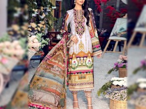 Heavy Embroidered Lawn Suit 2021 with Chiffon Dupatta Price in Pakistan