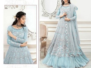 Handwork Heavy Embroidered Bridal Net Maxi Dress Price in Pakistan
