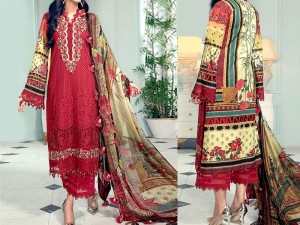 Luxury Schiffli Embroidered Lawn Dress with Chiffon Dupatta Price in Pakistan