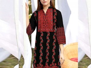 2-Pcs Embroidered Lawn Dress with Embroidered Trouser
