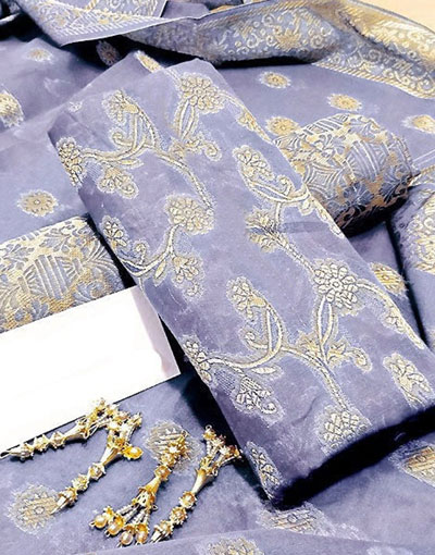 Banarsi Style Cotton Jacquard Suit with Cotton Jacquard Dupatta Price in Pakistan