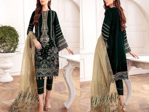 Handwork Heavy Embroidered Green Organza Wedding Dress Price in Pakistan