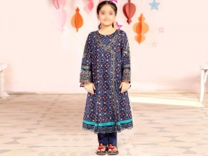 Kids 2-Pcs Embroidered Linen Dress 2021 Price in Pakistan