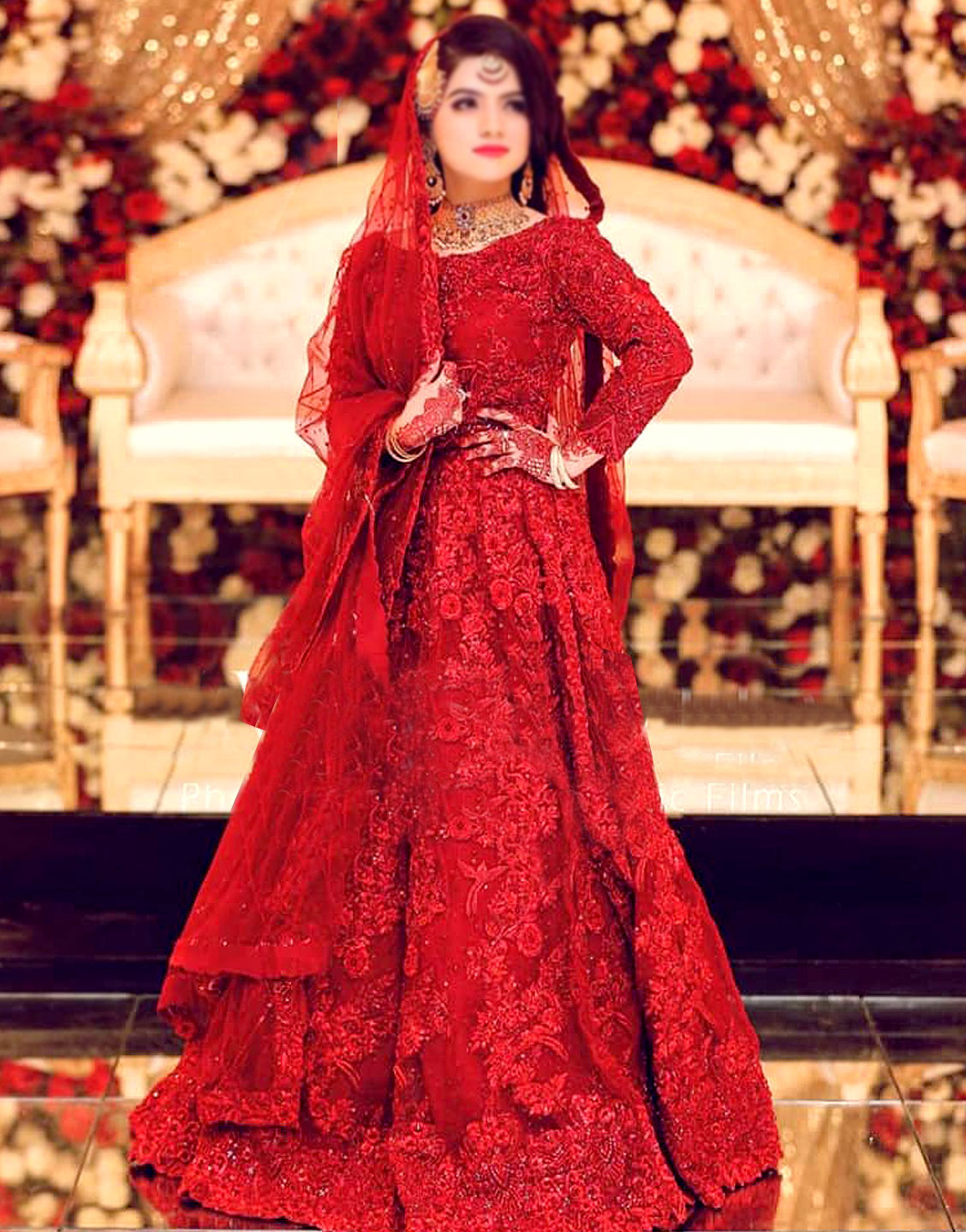 3D & Handwork Heavy Embroidered Net Bridal Maxi Dress Price in Pakistan