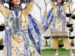 Elegant Embroidered Marina Suit 2021 with Marina Dupatta Price in Pakistan