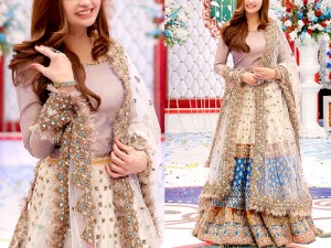 Luxury Mirror Work Heavy Embroidered Net Bridal Maxi Dress 2022 Price in Pakistan