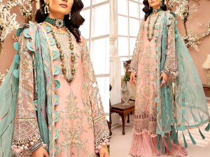 Heavy Embroidered Organza Wedding Dress Price in Pakistan
