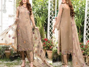 Embroidered Chiffon Dress 2021 with Embroidered Organza Dupatta