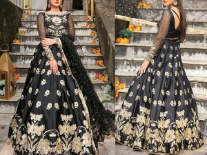 Handwork Embroidered Black Net Maxi Dress 2021 Price in Pakistan