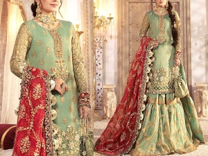 Glamorous Embroidered Masoori Bridal Dress with Embroidered Organza Dupatta Price in Pakistan