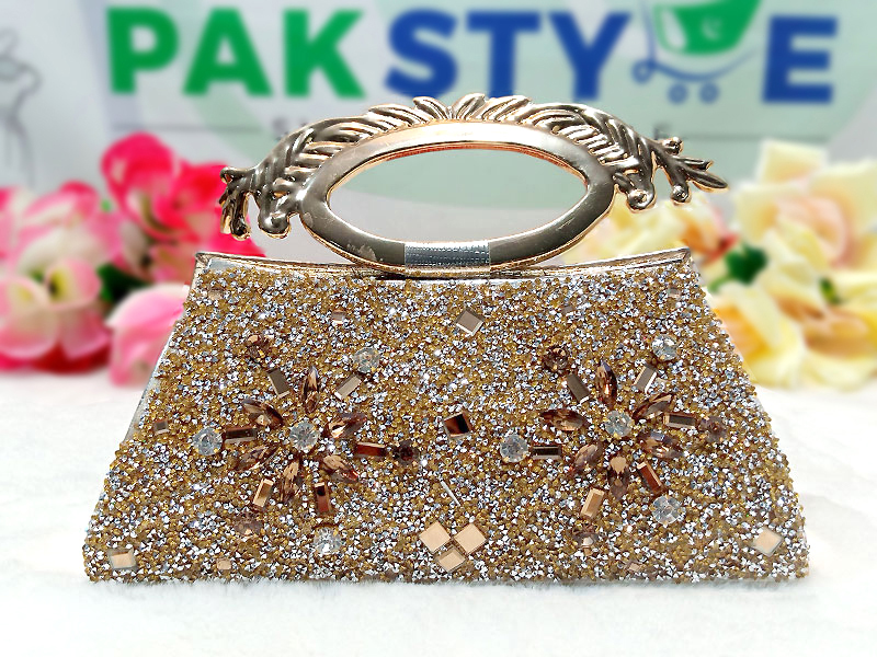 Ladies Golden Party Wear Clutch Bag Price in Pakistan