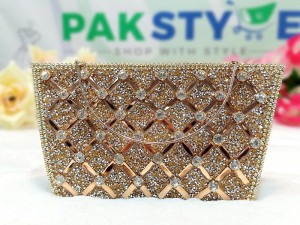 Fancy Golden Evening Clutch Bag for Wedding Price in Pakistan