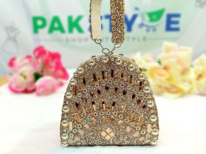 Fancy Golden Bridal Clutch Purse Price in Pakistan