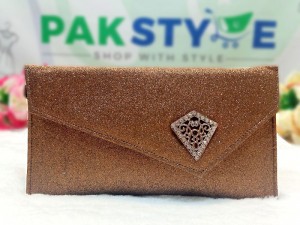 Ladies Party Wear Clutch Bag - Brown Price in Pakistan