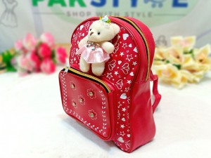 Teddy Bear Mini Backpack for Kids - Red Price in Pakistan