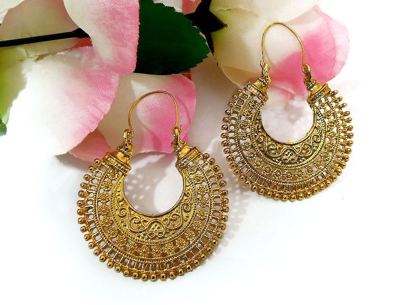 Ethnic Antique Polish Round Shaped Earrings Price in Pakistan