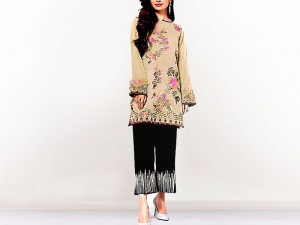 2-Piece Embroidered Lawn Suit with Embroidered Trouser Price in Pakistan