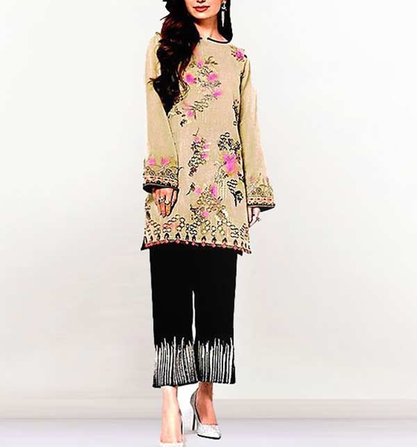 2-Piece Embroidered Lawn Suit with Embroidered Trouser Price in Pakistan