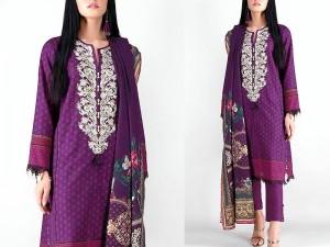 Elegant Embroidered Lawn Dress with Lawn Dupatta Price in Pakistan