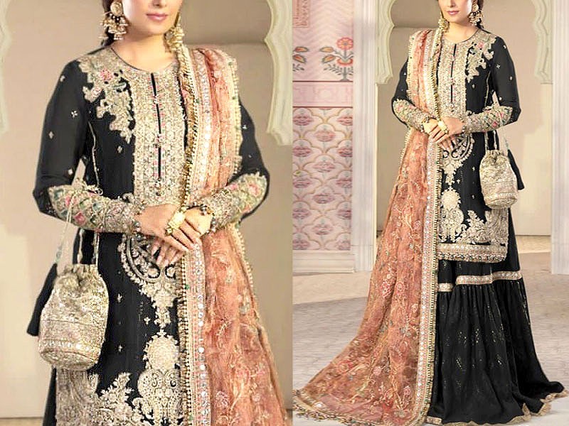 Heavy Embroidered Masoori Bridal Dress with Embroidered Net Dupatta Price in Pakistan