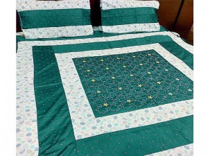 King Size Patch Work Cotton Satin Bedsheet with 2 Pillow Covers Price in Pakistan