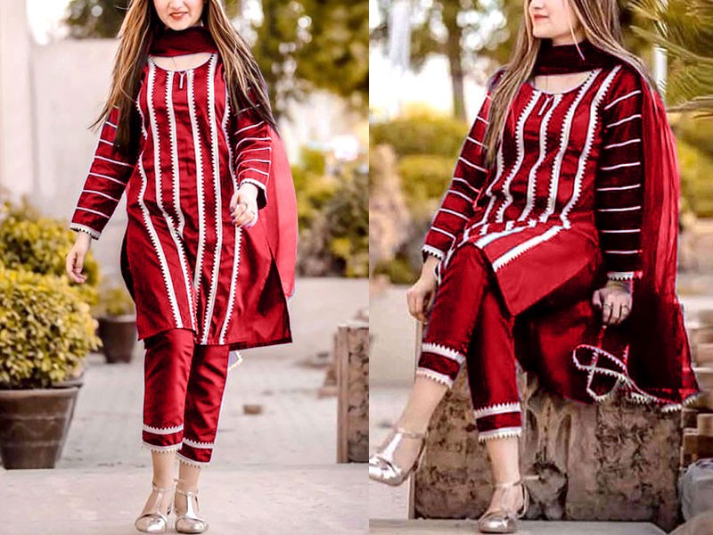Elegant 2-Piece Embroidered Cotton Lawn Dress Price in Pakistan