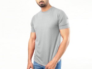 Grey Plain Round Neck T-Shirt