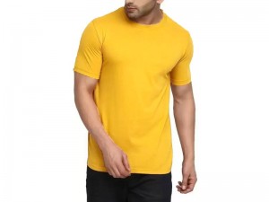 Yellow Plain Round Neck T-Shirt