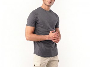 Round Neck Plain T-Shirt - Charcoal Price in Pakistan