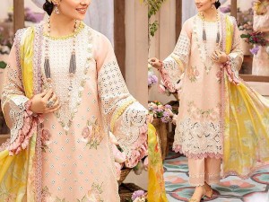 Luxury Embroidered EID Cotton Lawn Dress with Digital Print Silk Dupatta Price in Pakistan