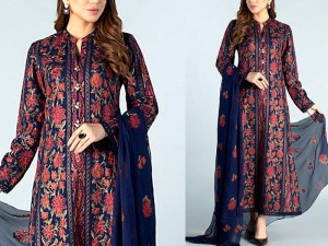 Luxury Embroidered EID Lawn Dress 2022 with Embroidered Bamber Chiffon Dupatta Price in Pakistan