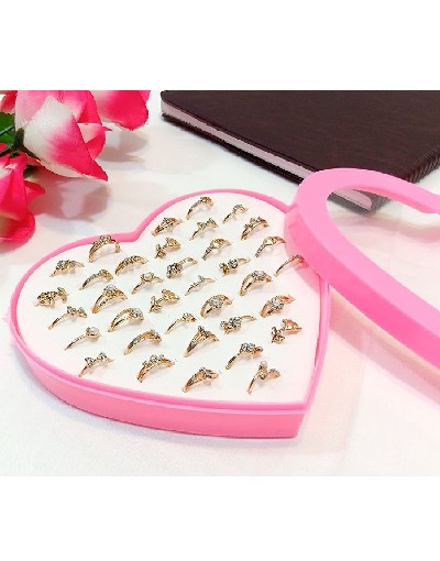 36 Pcs Mid Finger Rings with Heart Shape Gift Packing Price in Pakistan