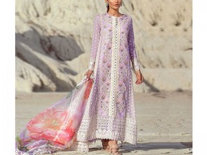 Luxury Embroidered Lawn Dress 2022 with 4-Side Embroidered Organza Net Dupatta Price in Pakistan