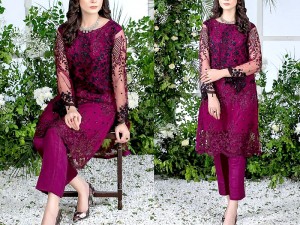 2-Piece Embroidered Fancy Net Party Wear Dress 2022 Price in Pakistan
