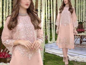 2-Piece Embroidered Fancy Organza Party Wear Dress 2022 Price in Pakistan