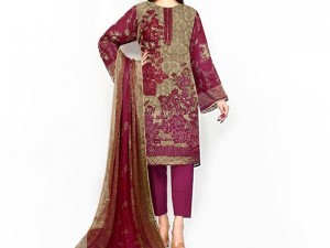 Heavy Embroidered Linen Dress 2022 with Linen Dupatta Price in Pakistan