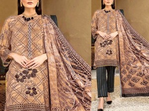 Decent Embroidered Linen Dress 2022 with Linen Dupatta Price in Pakistan